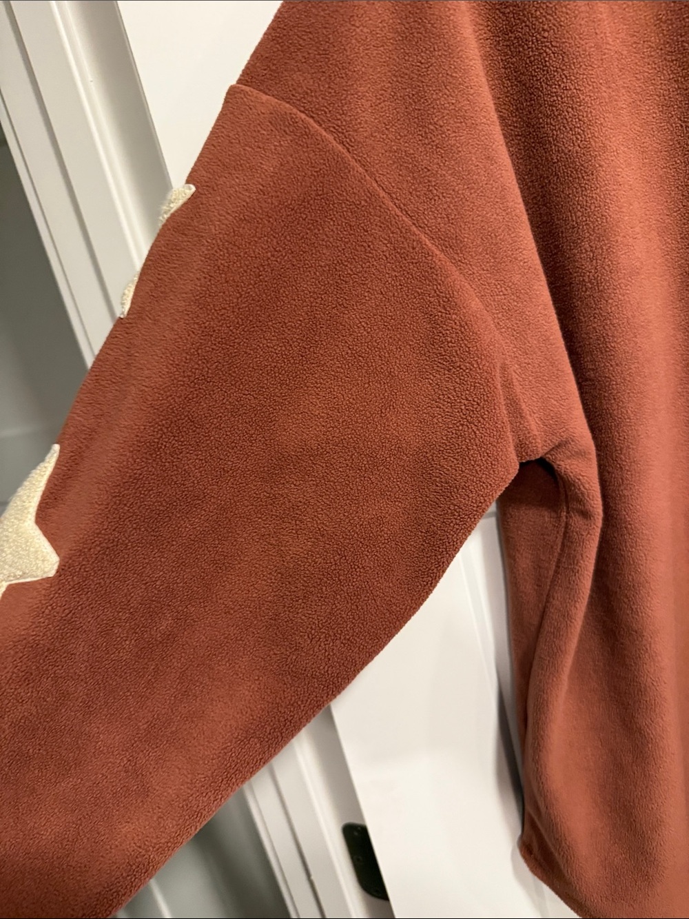 Kori America Rust Burnt Orange Star Sleeve Sweatshirt Boho Casual Top - Picture 5 of 6